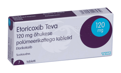 ETORICOXIB TEVA ÕHUKE POLÜMEERKATTEGA TBL 120MG N7