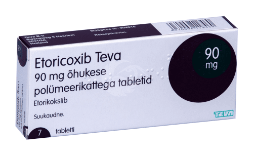ETORICOXIB TEVA ÕHUKE POLÜMEERKATTEGA TBL 90MG N7