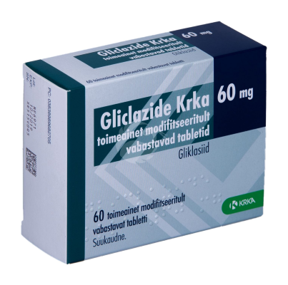 GLICLAZIDE KRKA 60 MG TOIMEAINET MODIFITSEERITULT VABASTAV TBL 60MG N60