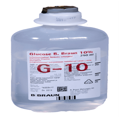 GLUCOSE B. BRAUN 10% INFUSIOONI LAHUS 10% 250ML N10