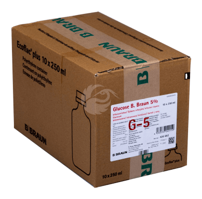 GLUCOSE B. BRAUN 5% INFUSIOONI LAHUS 5% 250ML N10