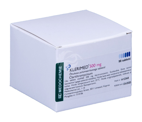 KLERIMED 500MG ÕHUKE POLÜMEERKATTEGA TBL 500MG N98
