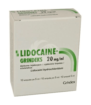 LIDOCAINE-GRINDEKS SÜSTELAHUS 20MG 1ML 5ML N10