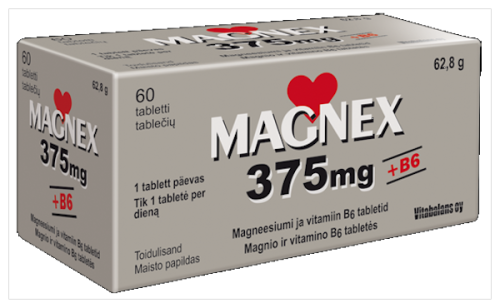 MAGNEX + VITAMIIN B6 TBL 375+2,2MG N60