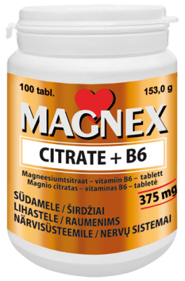 MAGNEX CITRATE + VITAMIIN B6 TBL N100