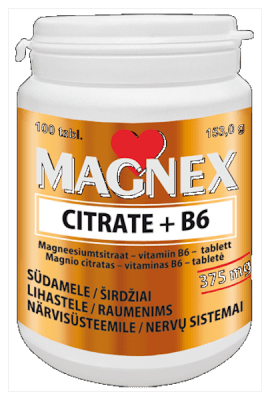MAGNEX CITRATE + VITAMIIN B6 TBL N100