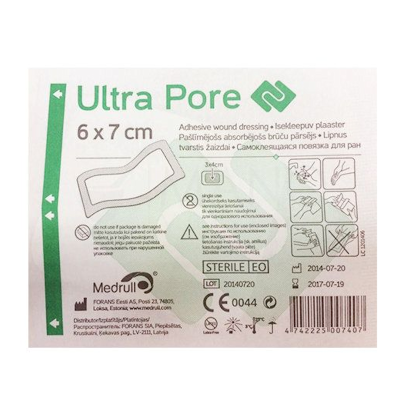 MEDRULL ULTRA PORE PLAASTER 6X7CM ISEKLEEPUV STER N50