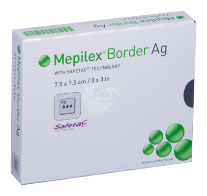 MEPILEX BORDER AG PLAASTER 7,5X7,5CM VEEKINDEL N5