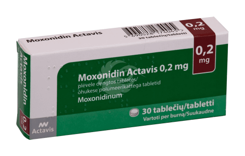 MOXONIDIN ACTAVIS 0.2 MG ÕHUKE POLÜMEERKATTEGA TBL 0.2MG N30