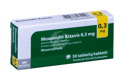 MOXONIDIN ACTAVIS 0.3 MG ÕHUKE POLÜMEERKATTEGA TBL 0.3MG N30