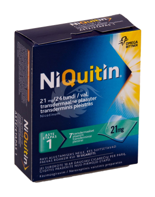 NIQUITIN TRANSDERMMAALNE PLAASTER 21MG 24H N7