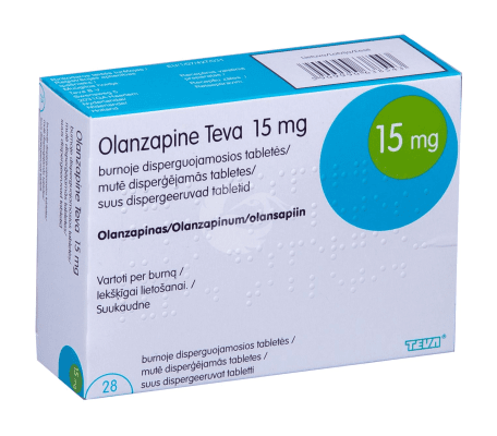 OLANZAPINE TEVA SUUS DISPERGEERUV TBL 15MG N28