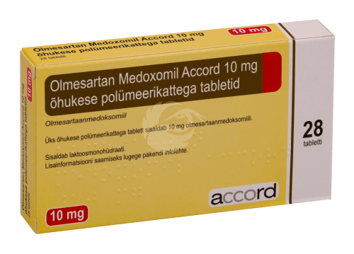 OLMESARTAN MEDOXOMIL ACCORD ÕHUKE POLÜMEERKATTEGA TBL 10MG N28