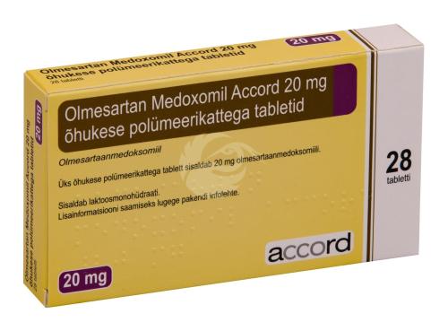 OLMESARTAN MEDOXOMIL ACCORD ÕHUKE POLÜMEERKATTEGA TBL 20MG N28