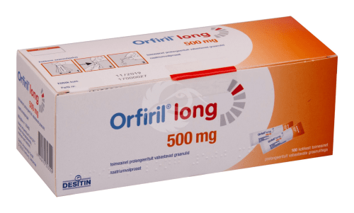 ORFIRIL LONG 500 MG TOIMEAINET PROLONGEERITULT VABASTAV GRAANULID 500MG N100