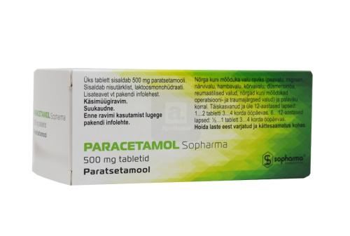 PARACETAMOL SOPHARMA TBL 500MG N100