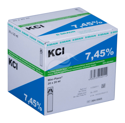 POTASSIUM CHLORIDE BRAUN 7.45% INFUSIOONI KONTSENTRAAT 7.45% 20ML N20