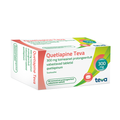 QUETIAPINE TEVA ÕHUKE POLÜMEERKATTEGA TBL 300MG N60