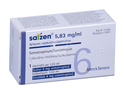 SAIZEN 5.83 MG/ML SÜSTELAHUS KOLBAMPULLIS 5.83MG 1ML 1.03ML N1