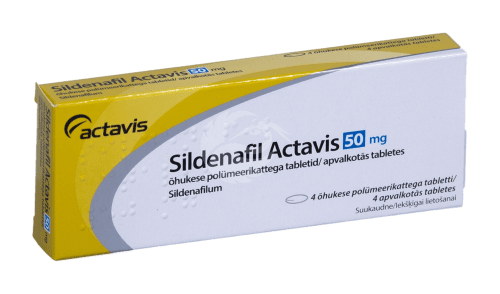 SILDENAFIL ACTAVIS ÕHUKE POLÜMEERKATTEGA TBL 50MG N4