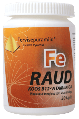 TERVISEPÜRAMIID RAUD KAPSLID VITAMIIN B12-GA N30