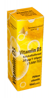 TERVISEPÜRAMIID VITAMIIN D TILGAD 30MCG/TILGAS 10ML