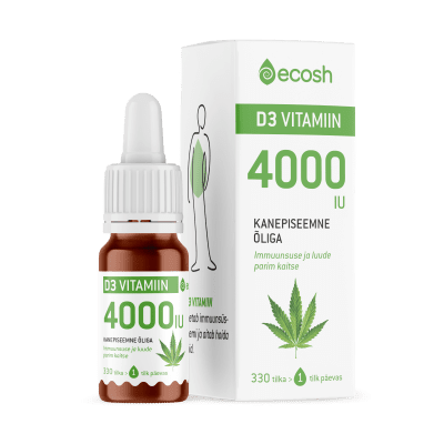 ECOSH D3 VITAMIIN D TILGAD 4000IU/TILGAS KANEPIÕLIGA 10ML