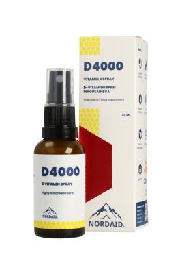 NORDAID VITAMIIN D SUUKAUDNE SPREI 4000IU 100MCG 30ML