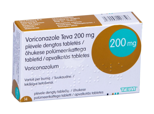 VORICONAZOLE TEVA ÕHUKE POLÜMEERKATTEGA TBL 200MG N14
