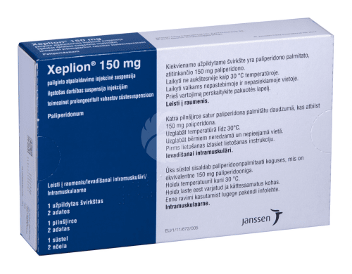 XEPLION TOIMEAINET PROLONGEERITULT VABASTAV SÜSTESUSPENSOON 150MG N1