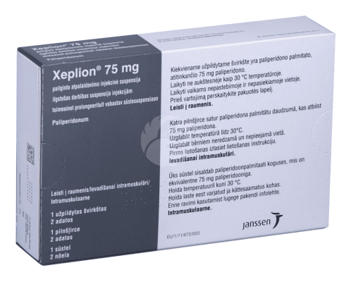 XEPLION TOIMEAINET PROLONGEERITULT VABASTAV SÜSTESUSPENSOON 75MG N1