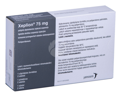 XEPLION TOIMEAINET PROLONGEERITULT VABASTAV SÜSTESUSPENSOON 75MG N1