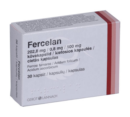 FERCELAN KÕVAKAPSEL 202.8MG+0.8MG+100MG N30