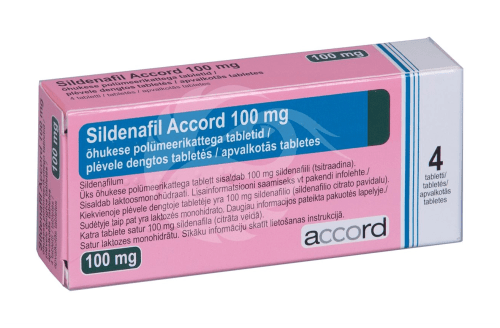 SILDENAFIL ACCORD 100 MG ÕHUKE POLÜMEERKATTEGA TBL 100MG N4