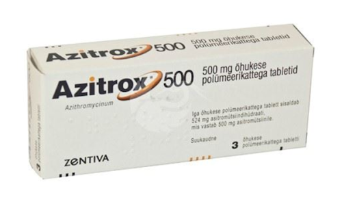 AZITROX 500 MG ÕHUKE POLÜMEERKATTEGA TBL 500MG N3