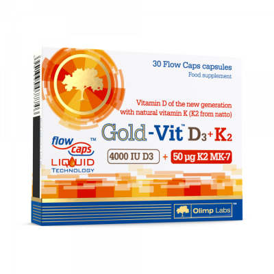 OLIMPLABS GOLD-VIT D3 4000IU + K2 VEDELKAPSEL N30