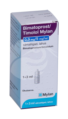 BIMATOPROST/TIMOLOL MYLAN SILMATILGAD LAHUS 5MG+0.3MG 1ML 3ML N1
