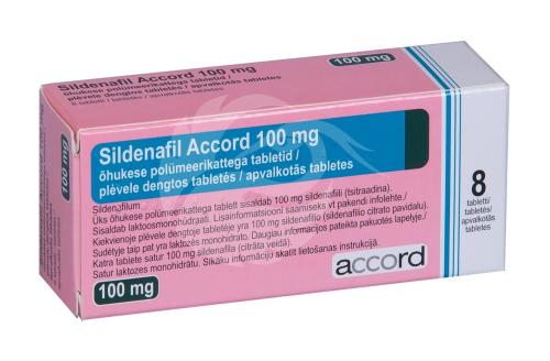 SILDENAFIL ACCORD 100 MG ÕHUKE POLÜMEERKATTEGA TBL 100MG N8