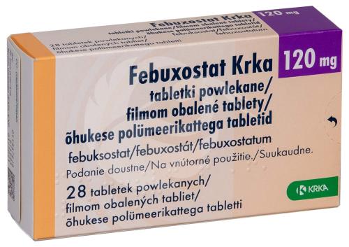 FEBUXOSTAT KRKA ÕHUKE POLÜMEERKATTEGA TBL 120MG N28