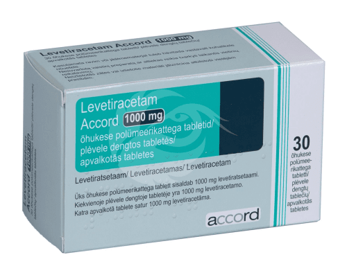 LEVETIRACETAM ACCORD ÕHUKE POLÜMEERKATTEGA TBL 1000MG N30