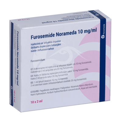 FUROSEMIDE NORAMEDA SÜSTE-/INFUSIOONILAHUS 10MG 1ML 2ML N10