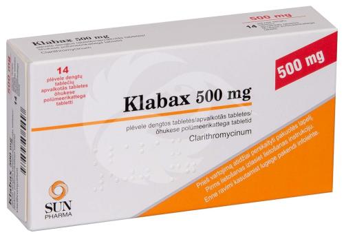 KLABAX ÕHUKE POLÜMEERKATTEGA TBL 500MG N14
