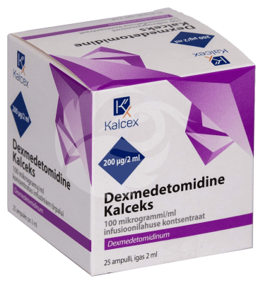 DEXMEDETOMIDINE KALCEKS INFUSIOONI KONTSENTRAAT 100MCG 1ML 2ML N25