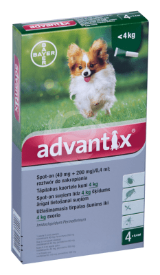 ADVANTIX TÄPILAHUS 500MG+100MG 1ML 0.4ML N4
