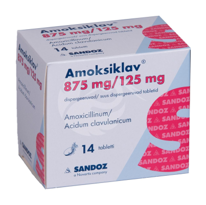 AMOKSIKLAV DISPERGEERITUD TBL 875MG+125MG N14