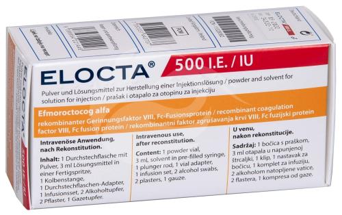 ELOCTA SÜSTELAHUSE PULBER JA LAHUSTI 500RÜ N1, LAHUSTI 3 ML