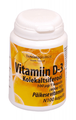 TERVISEPÜRAMIID VITAMIIN D KAPSLID 100MCG N100