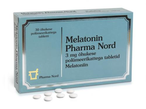 MELATONIN PHARMA NORD ÕHUKE POLÜMEERKATTEGA TBL 3MG N30