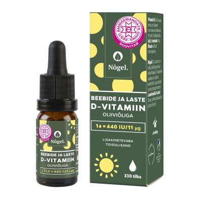 NÕGEL BEEBIDE JA LASTE D3-VITAMIIN TILGAD 440 IU/11 ΜG OLIIVIÕLIGA10 ML