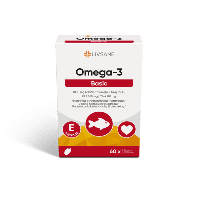 LIVSANE OMEGA-3 KALAÕLI KAPSLID 1000MG+VITAMIIN E N60